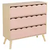 SWEEEK Commode enfant effet bois rose 3 tiroirs. pieds bois de pin - 8...