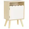 SWEEEK Table de chevet enfant décor bois blanc 1 porte. pieds bois de ...