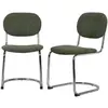 SWEEEK Lot de 2 chaises cantilever arrondie métal. bouclette texturée ...