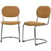 SWEEEK Lot de 2 chaises cantilever arrondie métal. bouclette texturée ...