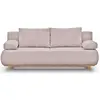 HOMIFAB Canapé convertible 3 places avec coffre de rangement en velours côtelé rose pâle - Laria New