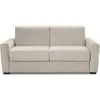 HOMIFAB Canapé convertible 3 places en velours crème - ouverture expre...