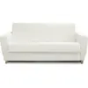 HOMIFAB Canapé convertible 3 places en tissu bouclette écru - ouverture express - Leandro