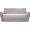 HOMIFAB Canapé convertible 3 places en velours taupe - ouverture express - Leandro