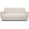 HOMIFAB Canapé convertible 3 places en velours crème - ouverture express - Leandro