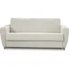 HOMIFAB Canapé convertible 3 places en velours côtelé beige - ouverture express - Leandro