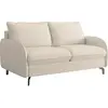 MARTINE - Canapé 3 places convertible rapido en tissu beige matelas 14...