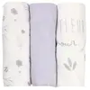 Trois Kilos Sept Lot de 3 langes en mousseline de coton Lavandoux (70 x 70 cm)
