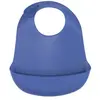 Trois Kilos Sept Bavoir en silicone Bleu