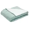 Trois Kilos Sept Couverture en sherpa Wooly sauge (100 x 140 cm)