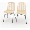 Chaise en rotin naturel - RENDEZ VOUS DECO - Tamara - Lot de 2 - Pieds...