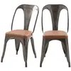 RENDEZ VOUS DECO Chaise indus Charly grise et marron (lot de 2)