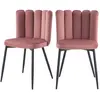 RENDEZ VOUS DECO Chaise Rosy en velours vieux rose (lot de 2)