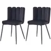 RENDEZ VOUS DECO Chaise Rosy en velours noir (lot de 2)
