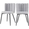 RENDEZ VOUS DECO Chaise Rosy en tissu gris (lot de 2)