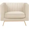 Fauteuil en velours beige - Gatsby - Rendez-Vous Déco