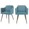 Chaise en velours bleu - RENDEZ VOUS DECO - Daisy - Lot de 2 - Avec ac...