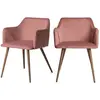 Chaise Daisy en velours rose - RENDEZ VOUS DECO - Lot de 2 - Confortab...