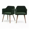 Chaise en velours vert foncé - RENDEZ VOUS DECO - Daisy - Lot de 2 - D...