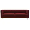 Canapé 3 places en velours bordeaux -  Rendez-Vous Déco