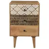 Table de chevet en bois 3 tiroirs à motifs - Tali - Rendez-Vous Déco