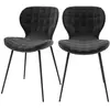 RENDEZ VOUS DECO Chaise Mazzia en velours noir (lot de 2)