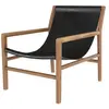 RENDEZ VOUS DECO Fauteuil lounge Apache en teck et cuir noir