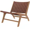 RENDEZ VOUS DECO Fauteuil Kuna en teck et cuir tressé marron