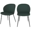 RENDEZ VOUS DECO Chaise Groom verte en tissu bouclette