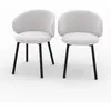 Lot de 2 chaises en tissu gris clair chiné et pieds noirs - Cécilia - Rendez-Vous Déco