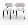 RENDEZ VOUS DECO Chaise Nao en tissu gris clair chiné (lot de 2)