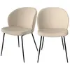 RENDEZ VOUS DECO Chaise Groom en tissu bouclé beige lot de 2