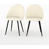 RENDEZ VOUS DECO Chaise Rona en tissu bouclé blanc cassé (lot de 2)