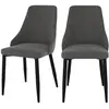 RENDEZ VOUS DECO Chaise Pipo en tissu gris foncé (lot de 2)