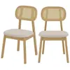 RENDEZ VOUS DECO Chaise Maria en bois clair et rotin (lot de 2)
