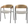 Lot de 2 chaises en tissu bouclé blanc et bois de chêne - Esmée - Rendez-Vous Déco