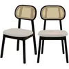 RENDEZ VOUS DECO Chaise Maria en bois noir et rotin (lot de 2)