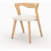 Chaise en bois dhévéa clair et tissu bouclé crème - Vega - Rendez-Vous...