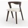 Chaise en bois dhévéa foncé et tissu bouclé crème - Vega - Rendez-Vous...