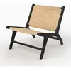 Fauteuil en bois de teck noir et tressage chevron en rotin - Kilka - R...