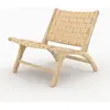 Fauteuil en teck et cuir tressé beige - Kuna - Maison Pavane