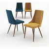 Pack 4 chaises en velours bleu et jaune - Vinni - Rendez-Vous Déco
