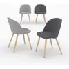 Pack 4 chaises en tissu gris foncé et gris clair - Cozy - Rendez-Vous ...