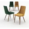 Pack 4 chaises en velours jaune et vert - Vinni - Rendez-Vous Déco