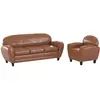Ensemble canapé et fauteuil camel 4 places - Club - Rendez-Vous Déco