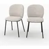 Lot de 2 chaises en tissu beige chiné - Adèle - Rendez-Vous Déco