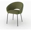 Chaise en tissu vert chiné et pieds noirs - Milly - Rendez-Vous Déco