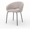 Chaise en tissu beige chiné et pieds noirs - Milly - Rendez-Vous Déco