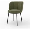 Chaise en tissu vert chiné et pieds noirs - Aby - Rendez-Vous Déco