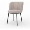 Chaise en tissu beige chiné et pieds noirs - Aby - Rendez-Vous Déco
